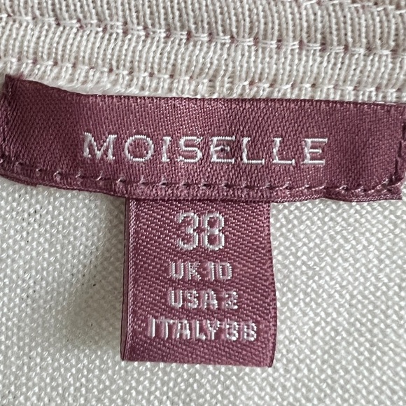 Moiselle Womens Pink White Embroidered Floral Wool Cottagecore Cardigan 2 - Picture 5 of 10